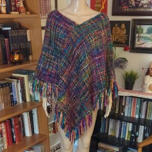 Rising Tide Colorful Knit Poncho